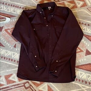 Maroon Button-Up Shirt